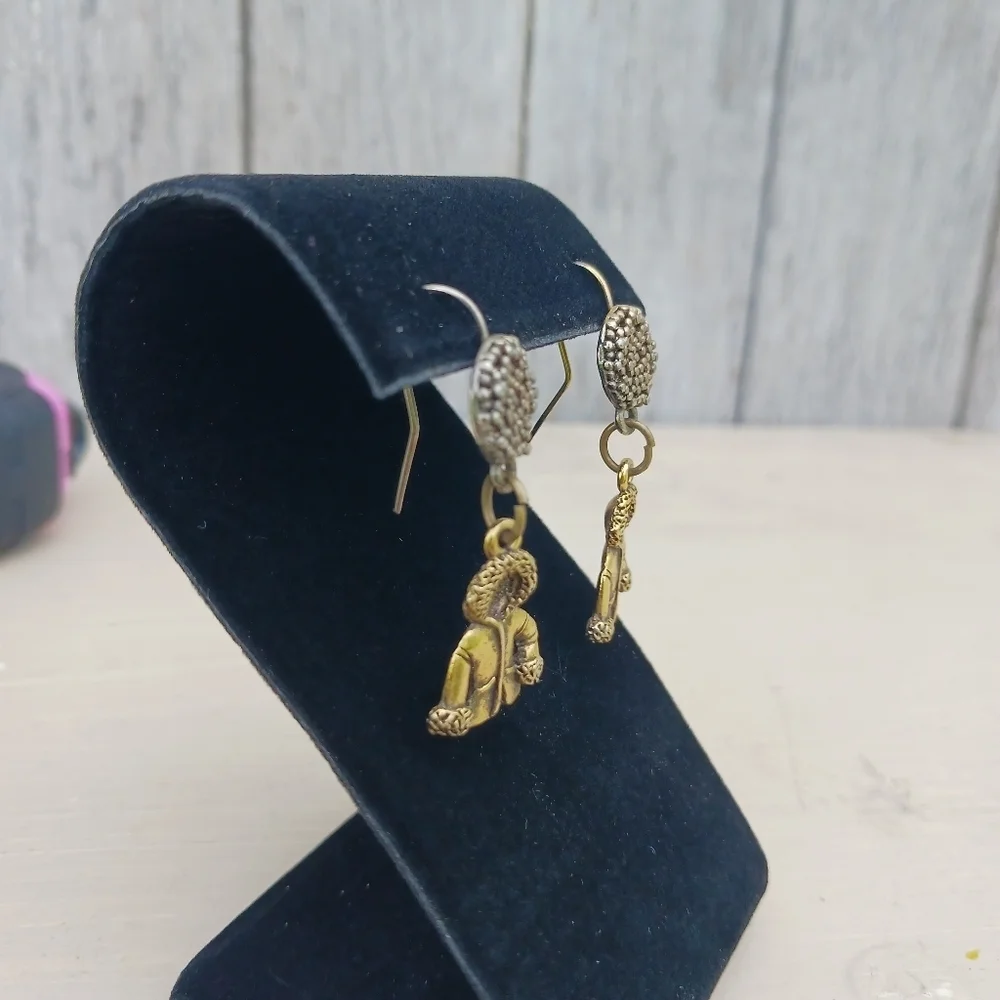 Parka Jacket Drop‎ Earrings Womens Gold Tone Whimsical Winter Coat Charms